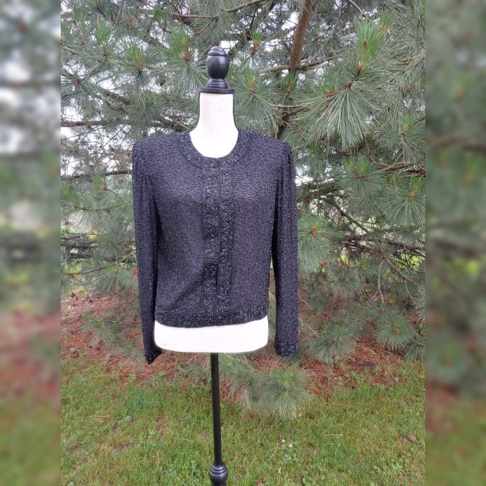 Laurence Kazar formal sequine long sleeved jacket